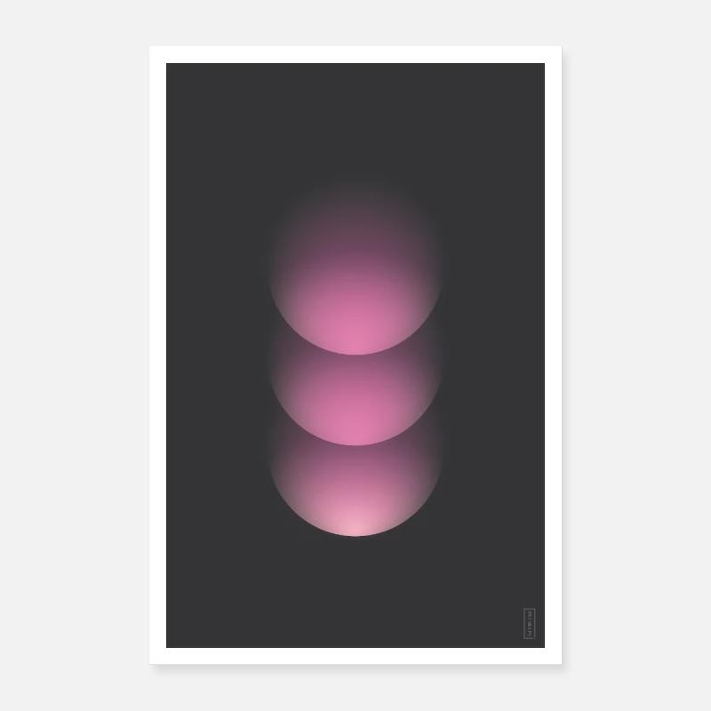 Tri-Sphere - Fuchsia - Dark Poster 16" x 24" (40x60 cm)