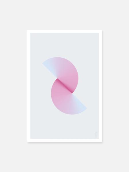 Split - Fuchsia - Licht - Poster 40x60 cm - Weiß