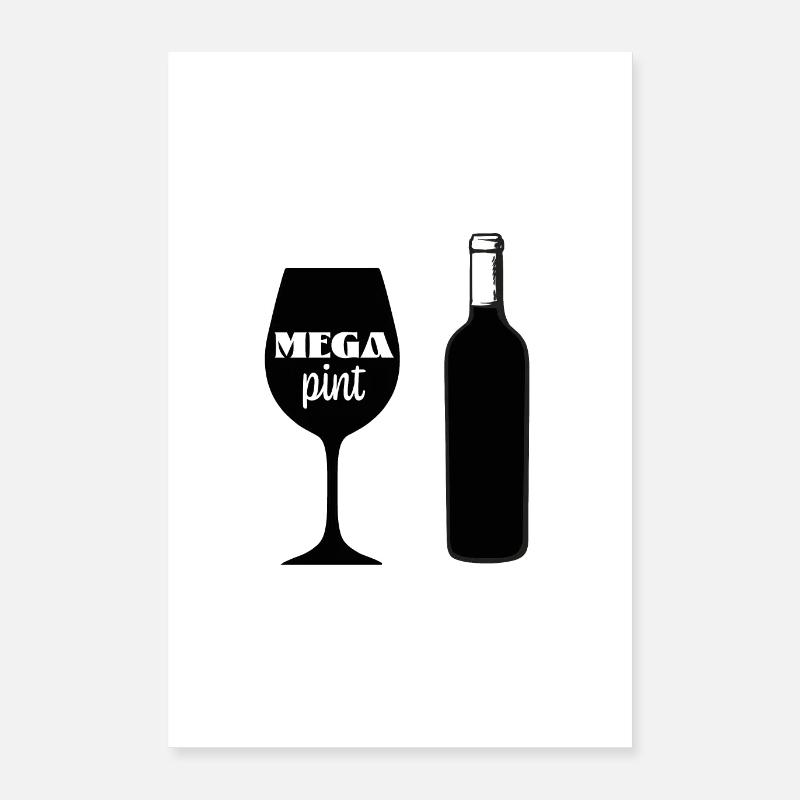 Méga Pinte - Poster 40 x 60 cm - blanc