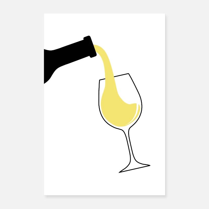 Weißwein gießen Poster 40x60 cm