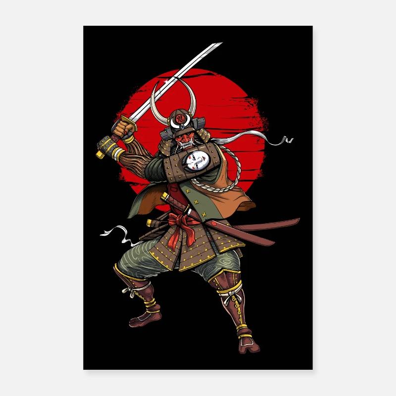 Dämonen-Samurai-Krieger Poster 40x60 cm
