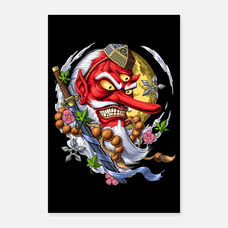 Tengu Japanischer Dämon Poster 40x60 cm