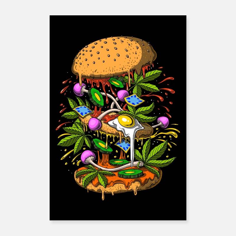 Burger psychédélique Poster 40 x 60 cm