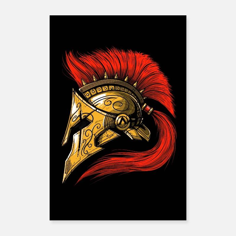 Casque Spartan Warrior - Poster 40 x 60 cm - blanc