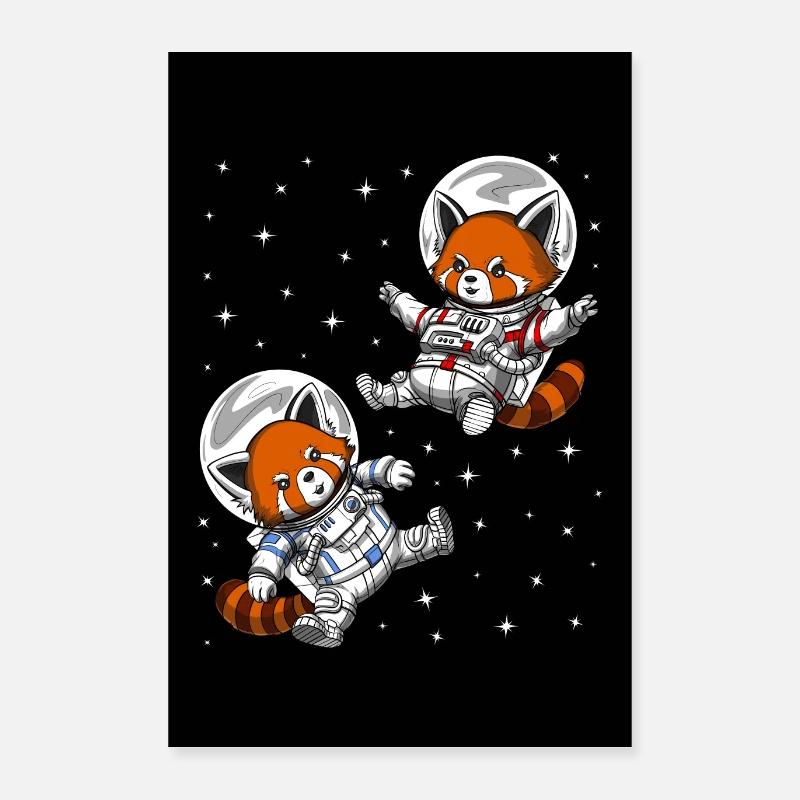 Roter Panda Bär Space Astronaut Poster 40x60 cm