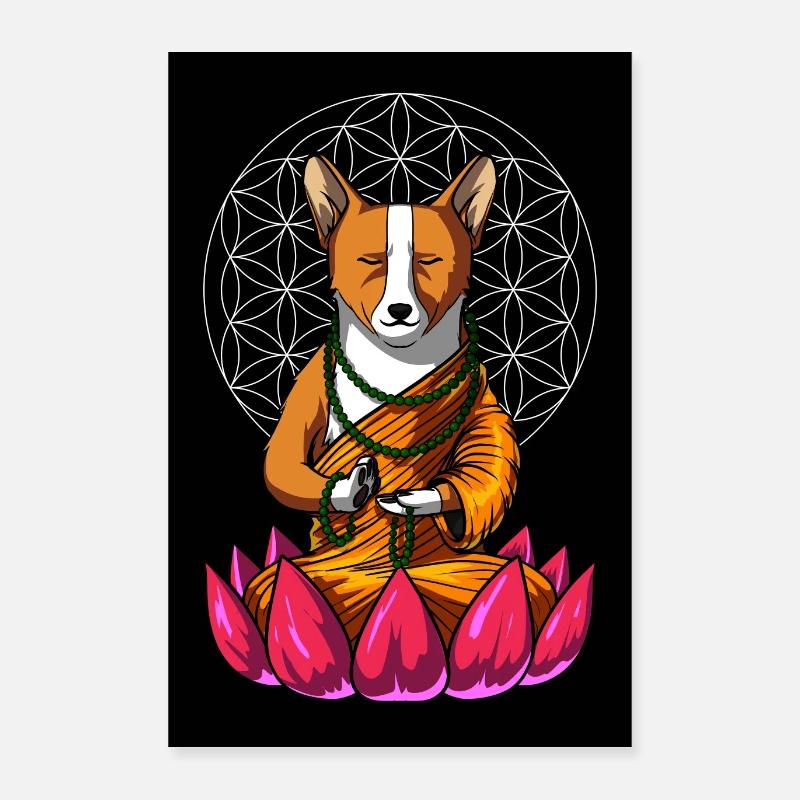 Corgi Dog Méditation Zen Poster 40 x 60 cm