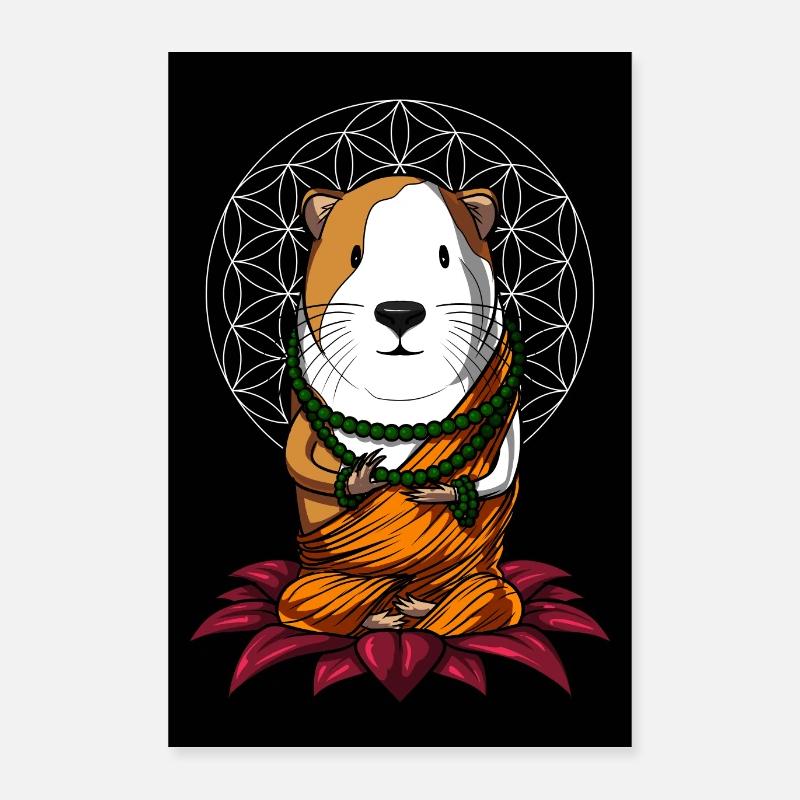 Méditation Zen Cochon d’Inde Poster 40 x 60 cm