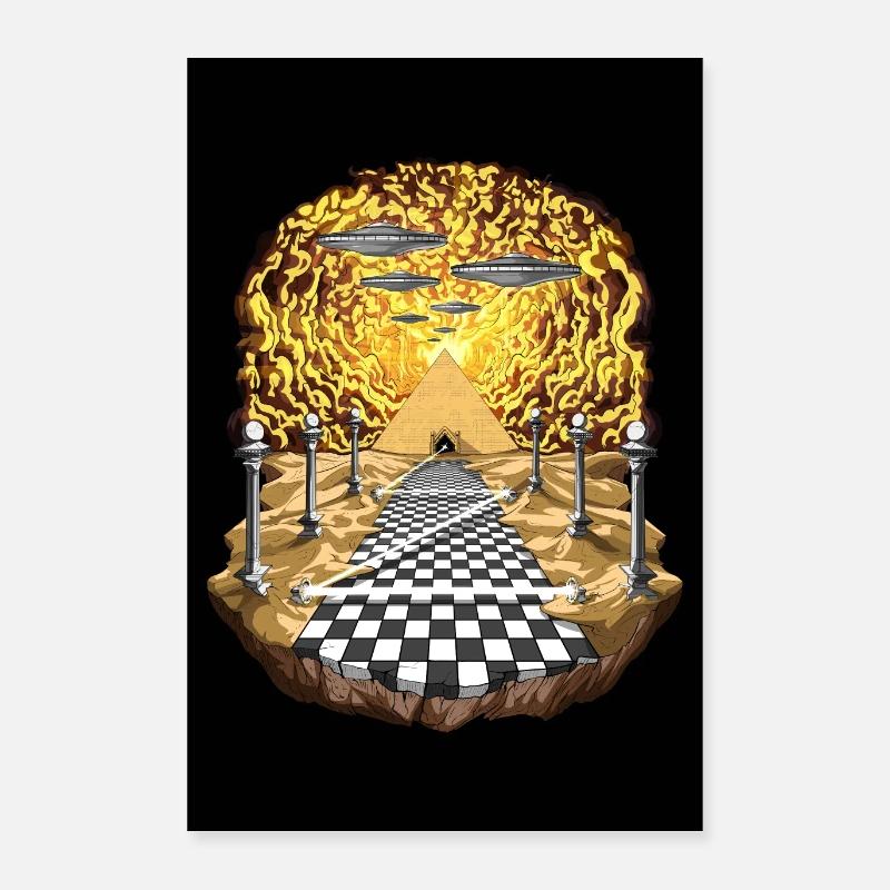 Pyramides égyptiennes extraterrestres de l’espace Poster 40 x 60 cm