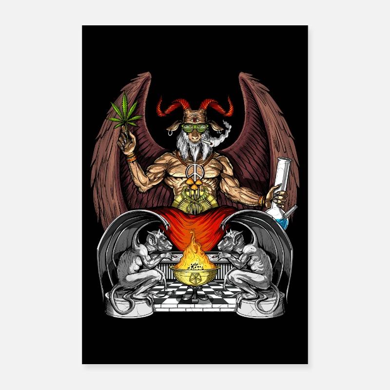 Psychédélique Baphomet Hippie Stoner Poster 40 x 60 cm
