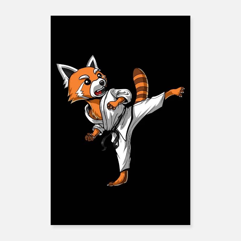 Red Panda Bear Karate Poster 16" x 24" (40x60 cm)