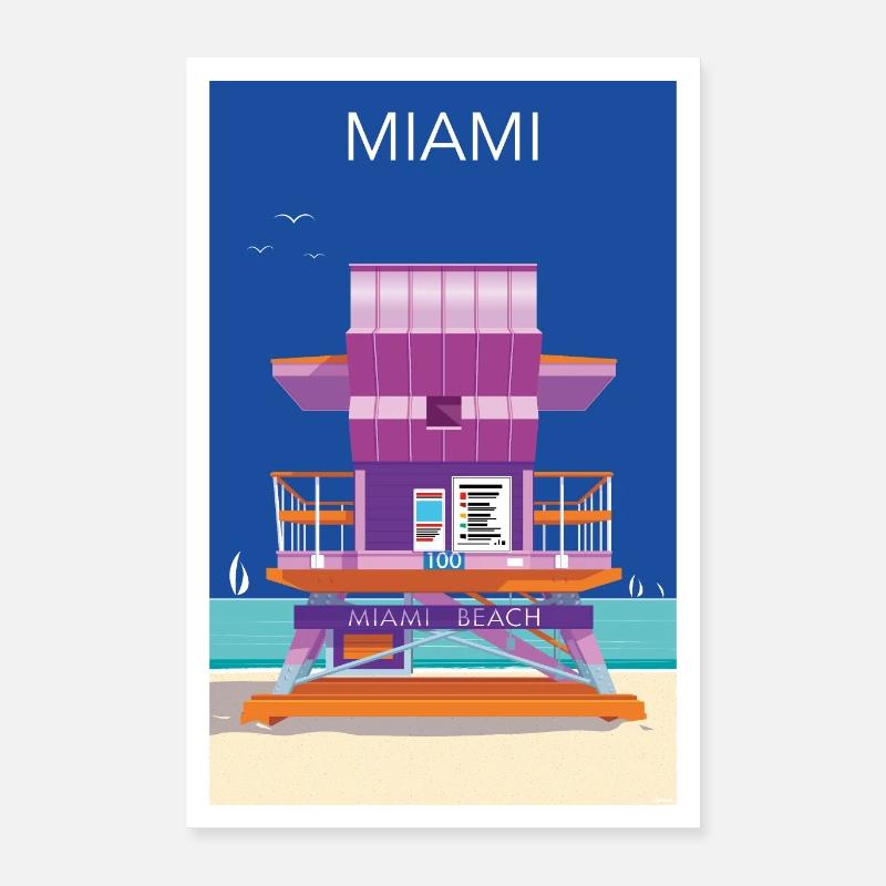 MIAMI - Poster 40 x 60 cm - blanc