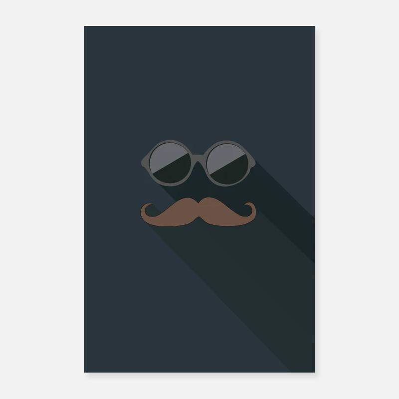 Sunglasses with mustache beard Poster 16" x 24" (40x60 cm)