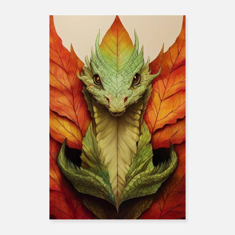 Herbst Drache Poster Poster 40x60 cm