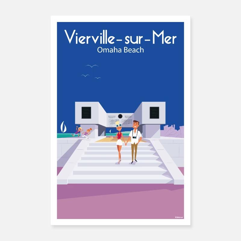 VIERVILLE SUR MER - Poster 40x60 cm - Weiß