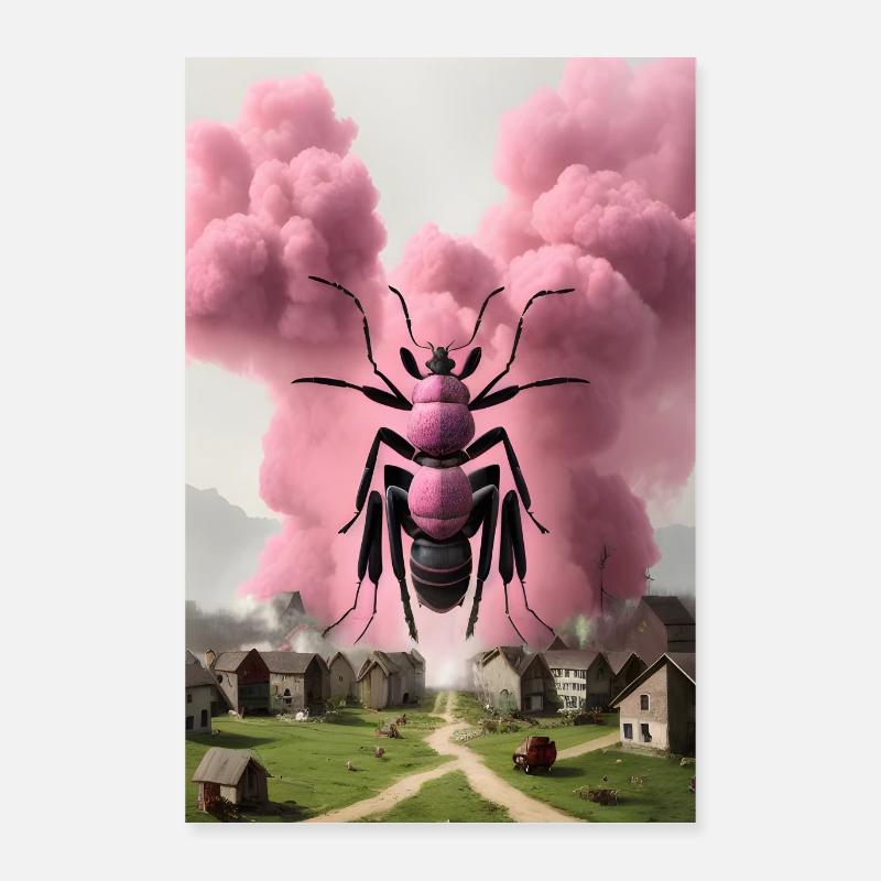 Poster Insecte Géant - Poster 40 x 60 cm - blanc