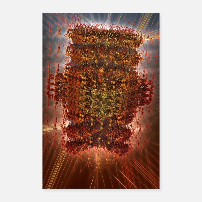 Nebula Burst - Poster 40x60 cm - Weiß