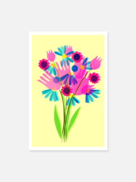 Frühlingsstrauß - Poster 40x60 cm - Weiß