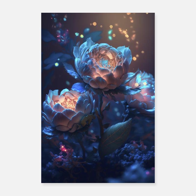 Fleur de néon Poster 40 x 60 cm