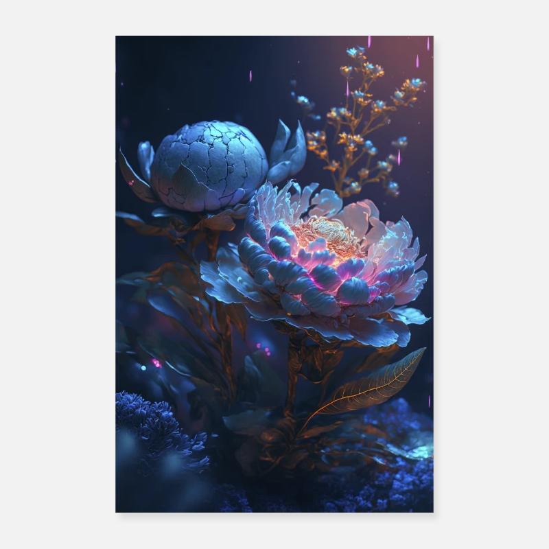 Fleur de néon Poster 40 x 60 cm