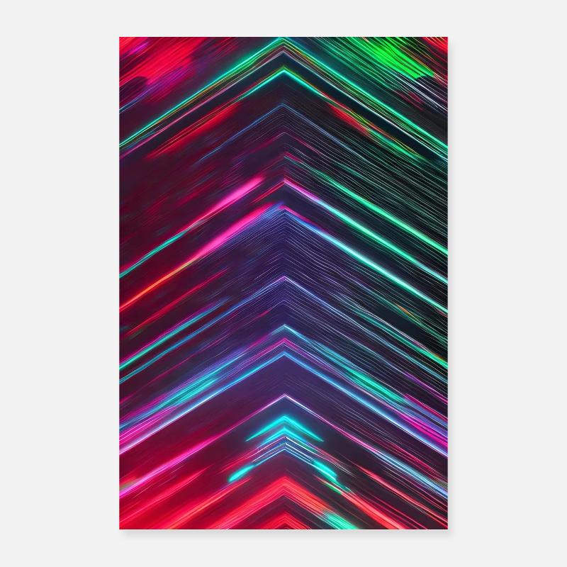 Abstract Neon Art Poster 40x60 cm