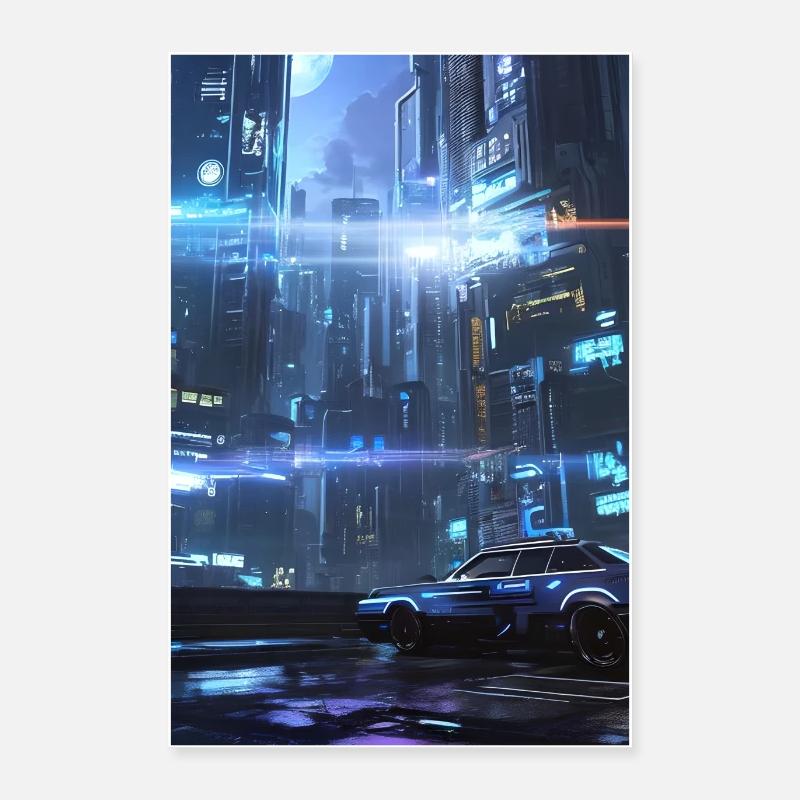 futuristic city Science Fiction Dystopian Poster 16" x 24" (40x60 cm)