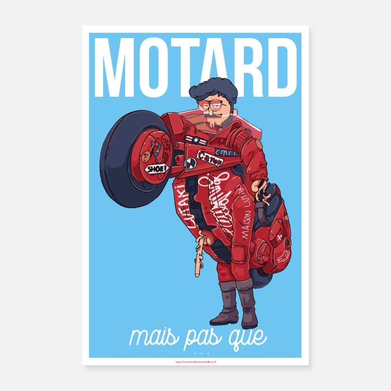 Vieux Motard que jamais - Poster 40 x 60 cm - blanc