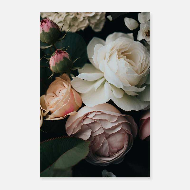 Style bohème, Moderne, Affiche fleurie Poster 40 x 60 cm