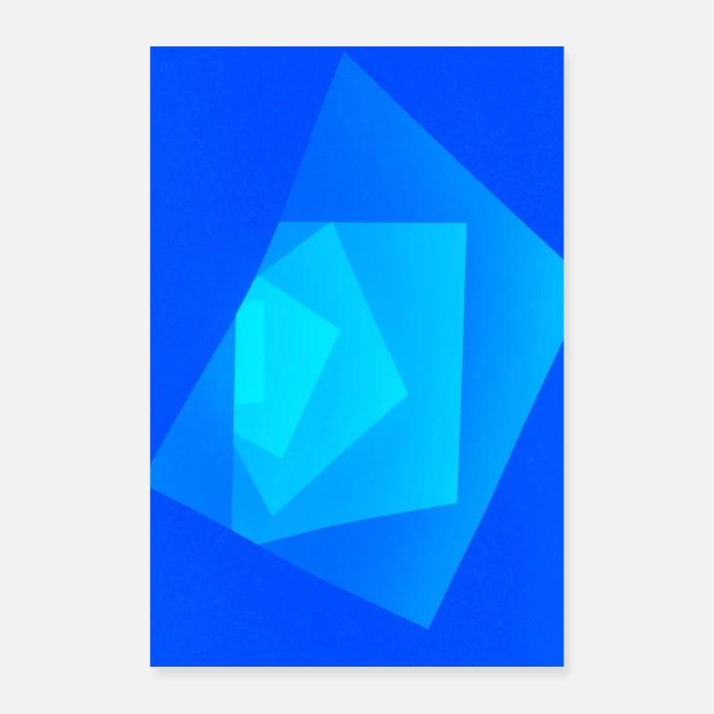 Installation lumineuse verticale bleue géométrique PHBS Poster 40 x 60 cm