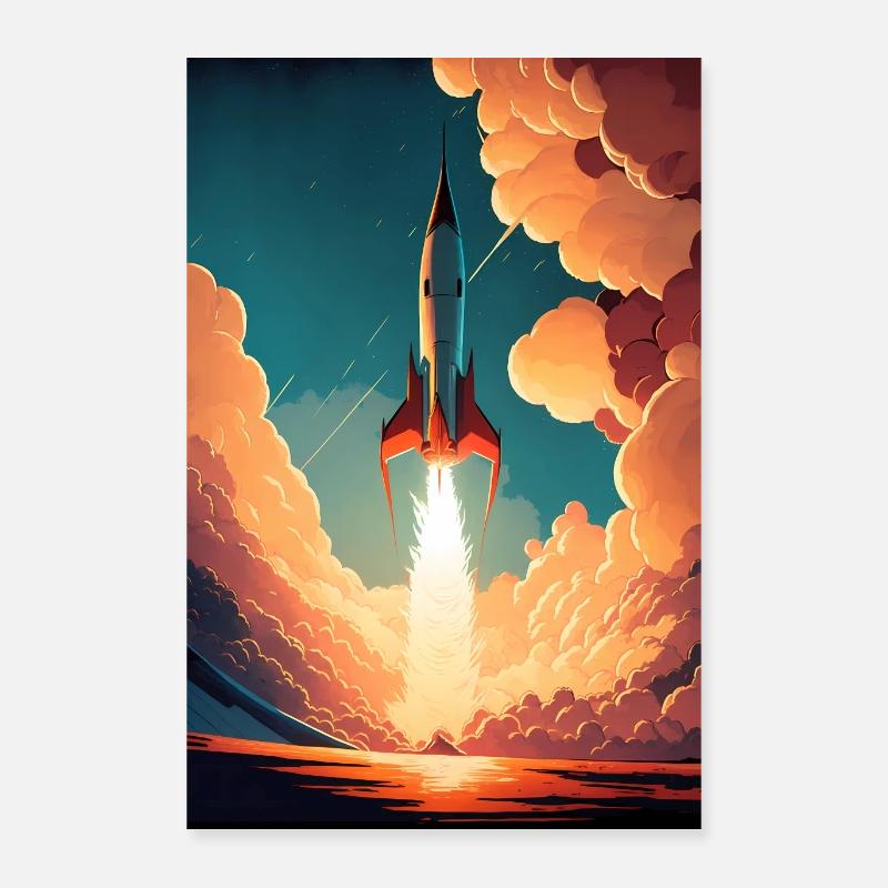 Rocket launch into space Poster 16" x 24" (40x60 cm)