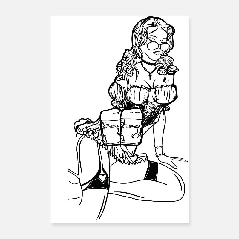 Fesches Dirndl // Volksfest // Illustration Poster 16" x 24" (40x60 cm)
