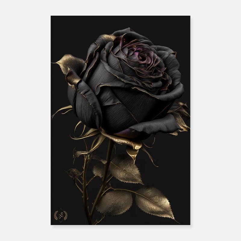 Rose dans le noir. Poster 40 x 60 cm