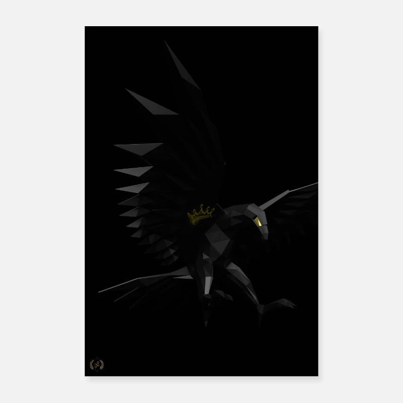 Aigle dans le noir. Poster 40 x 60 cm