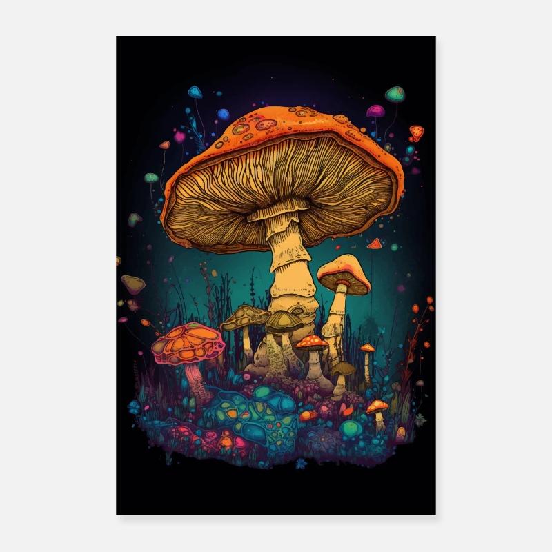 Champignon psychédélique Poster 40 x 60 cm
