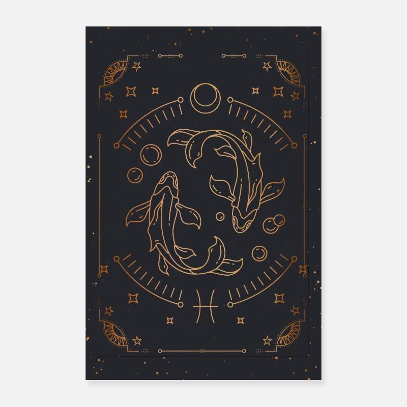 Fische-Zeichen: Sternbild Poster 40x60 cm