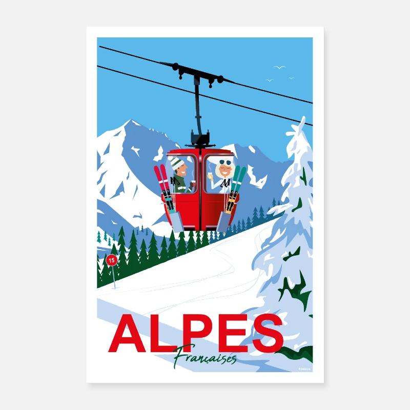 ALPES - Poster 40 x 60 cm - blanc