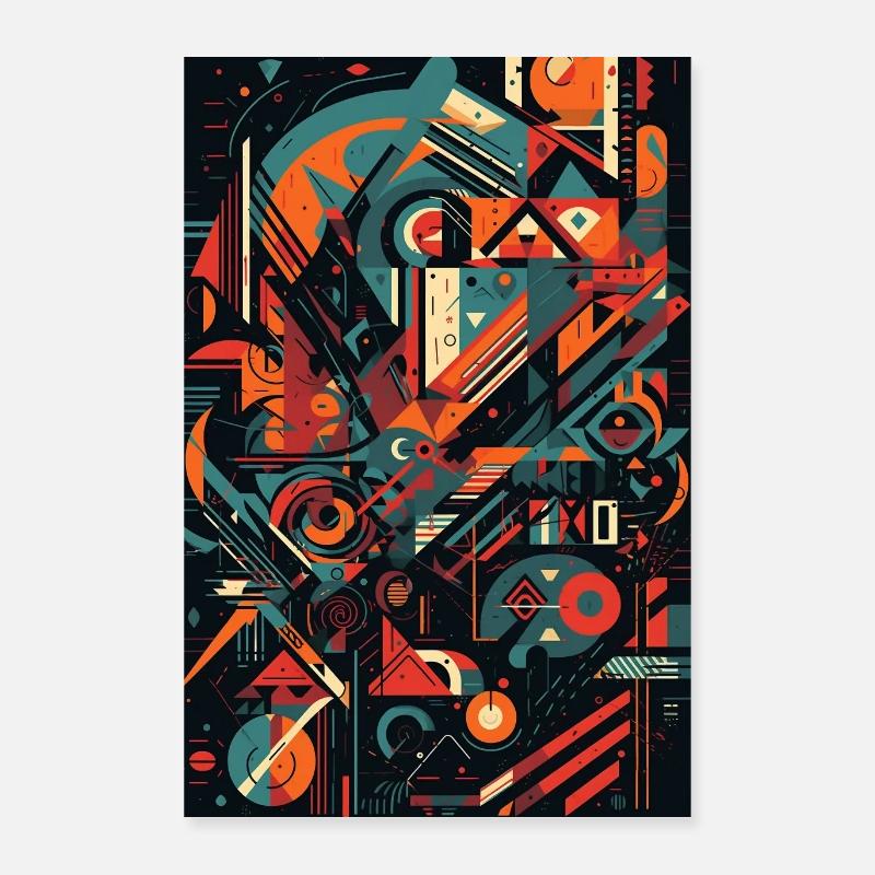 Abstrakte Bunte Formen Poster 40x60 cm