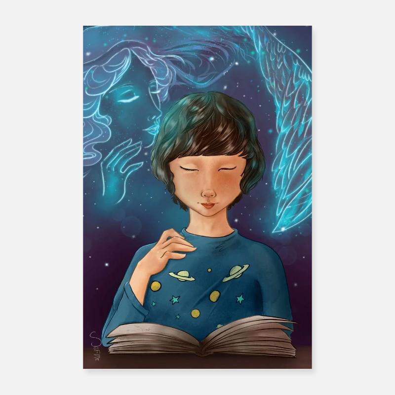 murmure de l'ange - Poster 40 x 60 cm - blanc