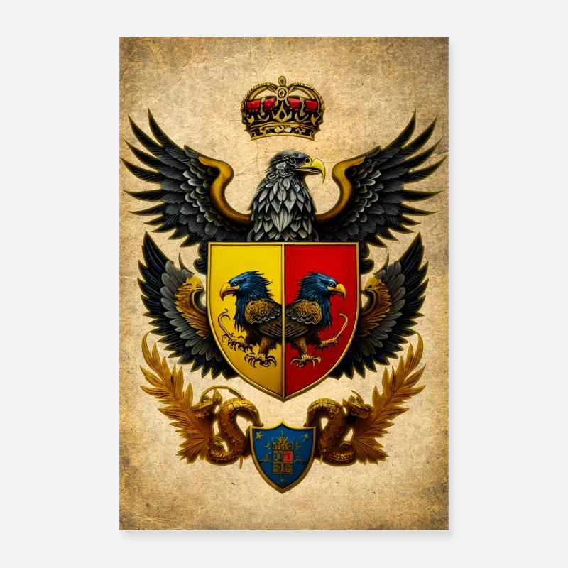 Wappen mit Adler Poster 40x60 cm
