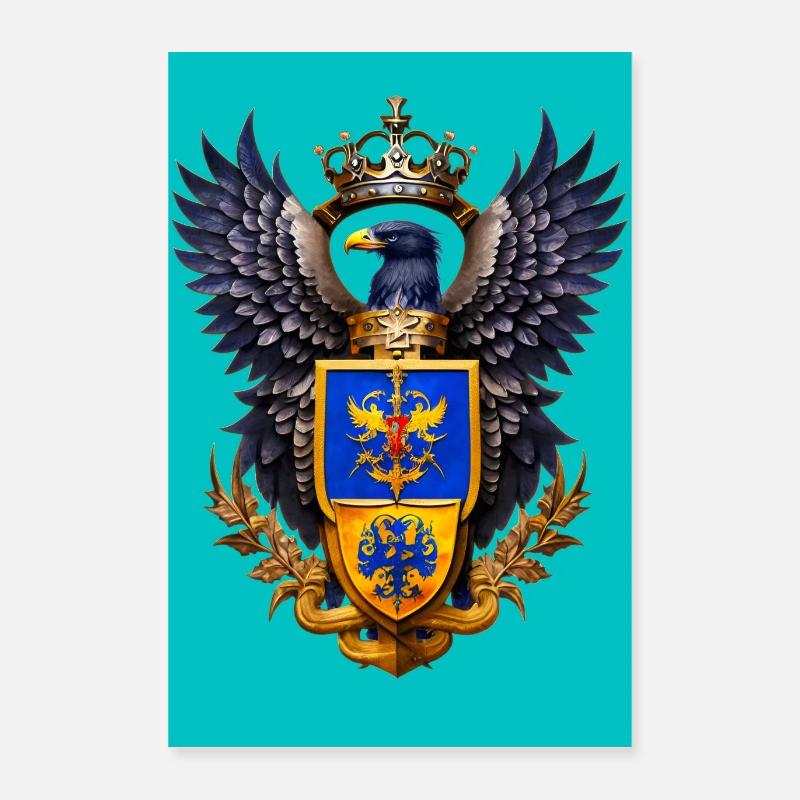 Adler mit Wappen Poster 40x60 cm