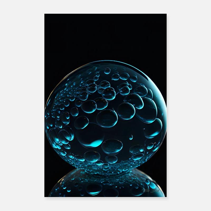 Bubbles in a bubble cyan 2 Poster 16" x 24" (40x60 cm)