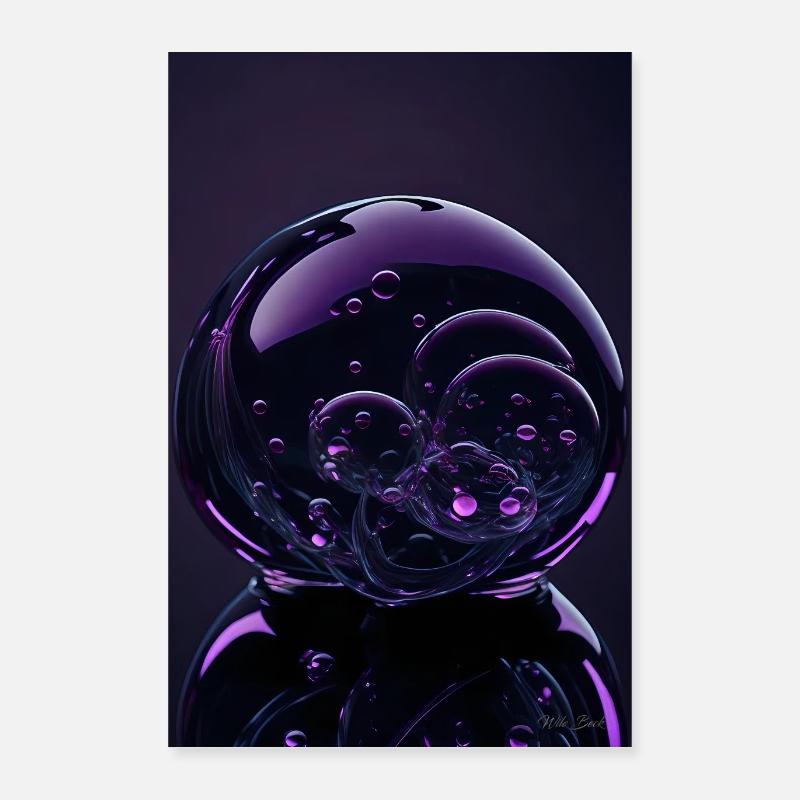Bubbles in a bubble magenta 2 Poster 16" x 24" (40x60 cm)