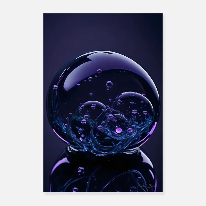 Bulles dans une bulle violette 2 Poster 40 x 60 cm