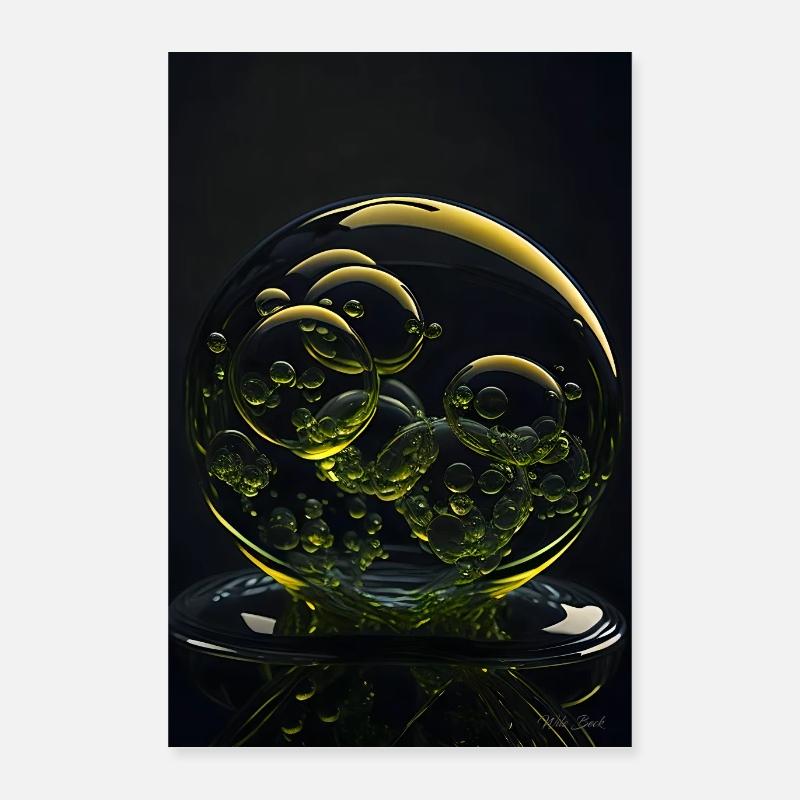 Blasen in einer Blase gelb 2 Poster 40x60 cm