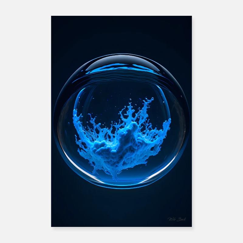 Nuages dans une bulle bleue 3 Poster 40 x 60 cm