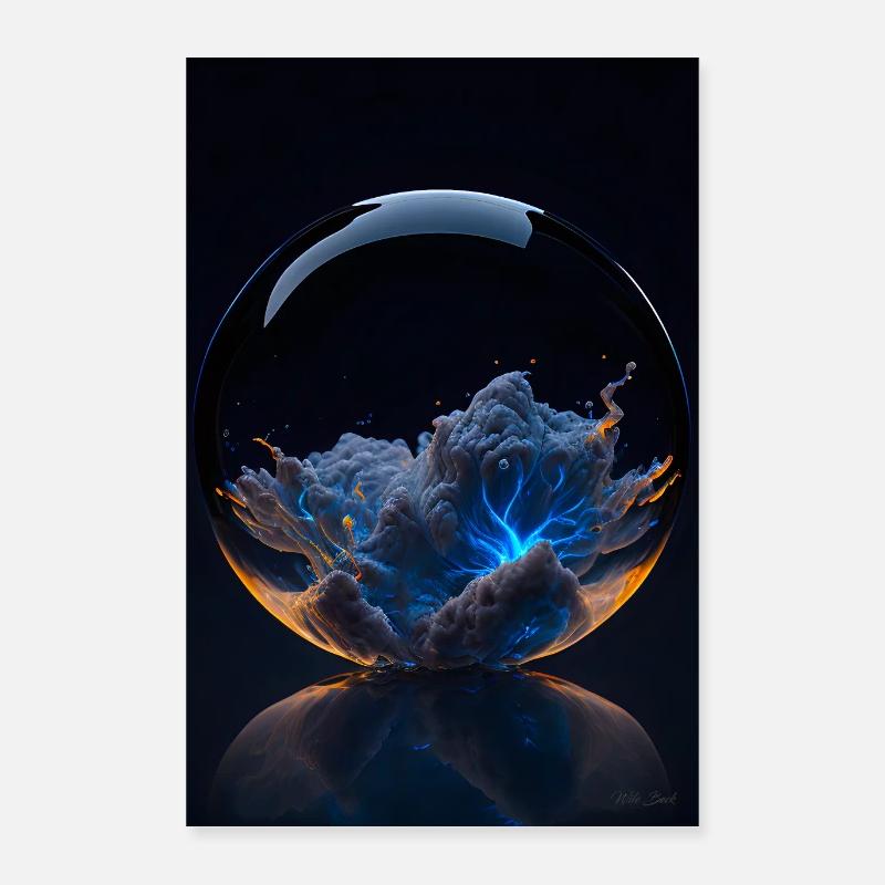 Nuages dans un feu de bulle 3 Poster 40 x 60 cm