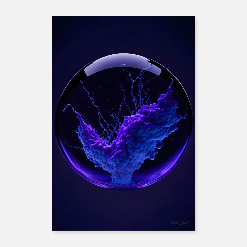 Wolken in einer Blase lila 1 Poster 40x60 cm