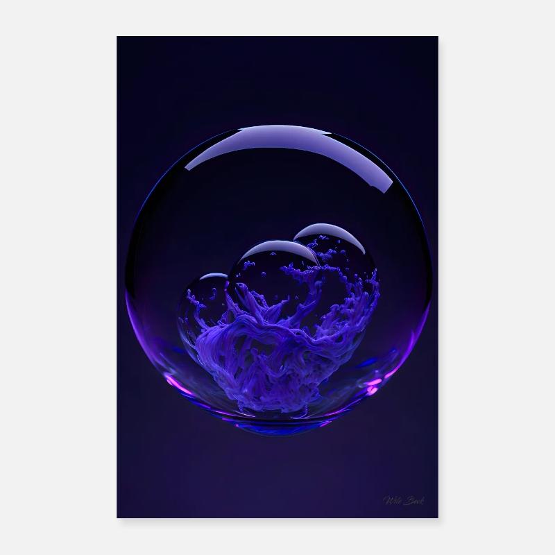 Nuages dans une bulle violette3 Poster 40 x 60 cm
