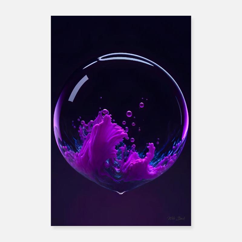 Wolken in einer Blase magenta 2 Poster 40x60 cm