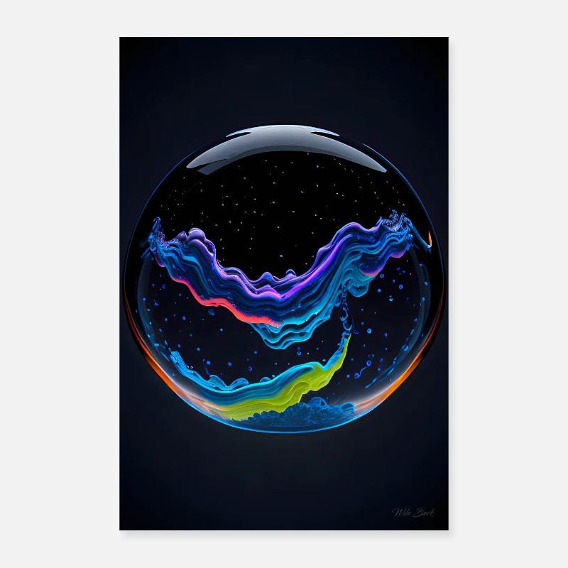 Clouds in a bubble neon 2 Poster 16" x 24" (40x60 cm)