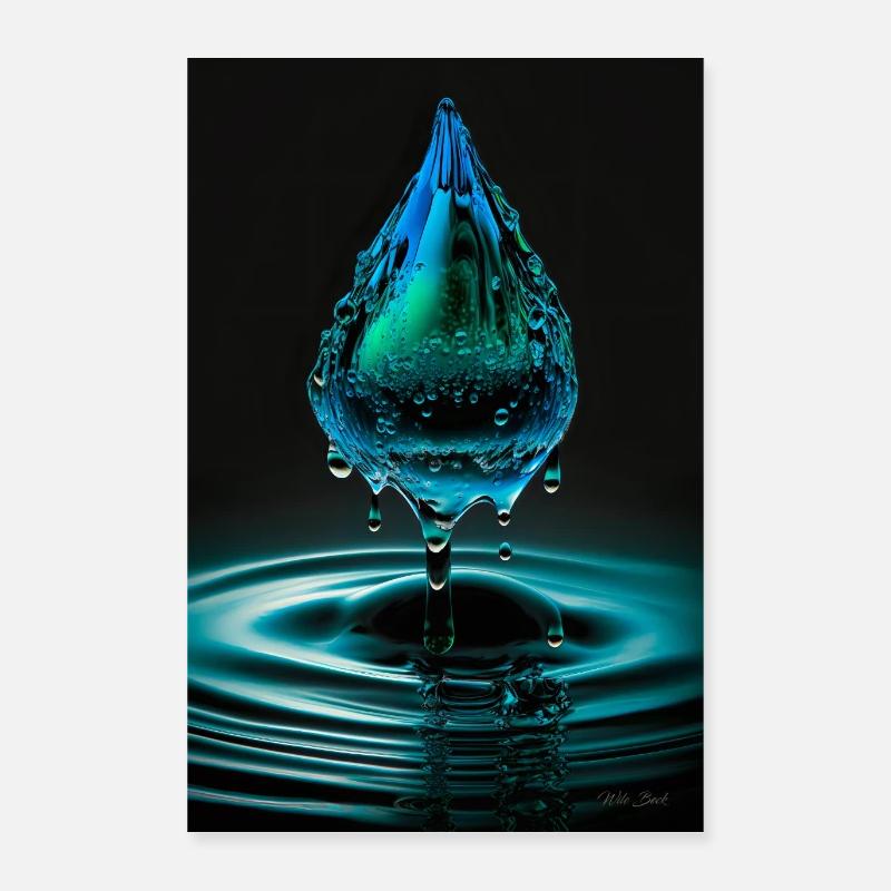Drop cyan 3 Poster 16" x 24" (40x60 cm)